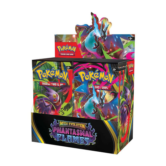 Pokémon TCG - Caja de Sobres - MEGAEVOLUTION- PHANTASMAL FLAMES (INGLÉS)