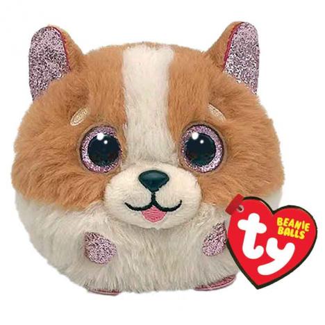 TY Peluche Puffies 10 Cms - Tanner Perro Marrón y Blanco - Aiala Ocio